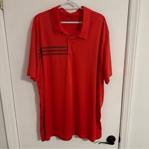 Adidas Men’s Golf Polo, Orange w/ black stripes, 3XL